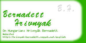bernadett hrivnyak business card